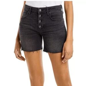 PAIGE Women's Sarah Exposed Button Fly Raw Hem Longline Short‎ size 25